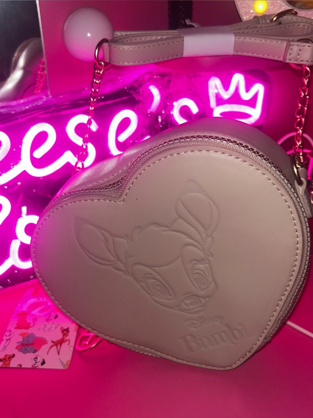Disney Bambi Heart Shape Shoulder -cross body purse new